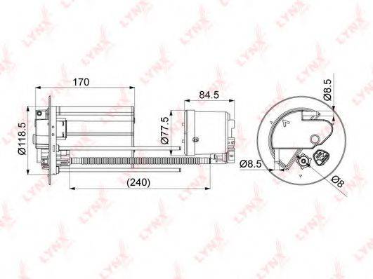 LYNXAUTO LF1075M Топливный фильтр