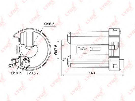 LYNXAUTO LF543M Топливный фильтр