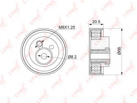 LYNXAUTO PB1323 Натяжной ролик, ремень ГРМ