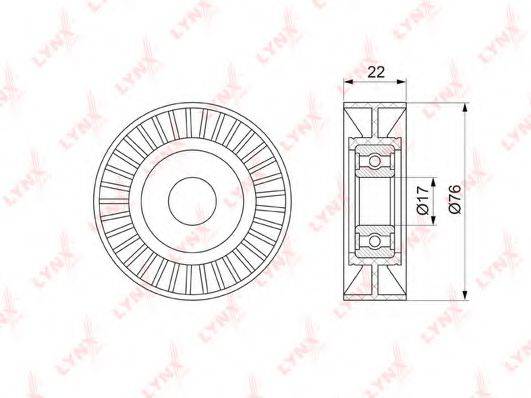 LYNXAUTO PB5347 Натяжной ролик, поликлиновой  ремень