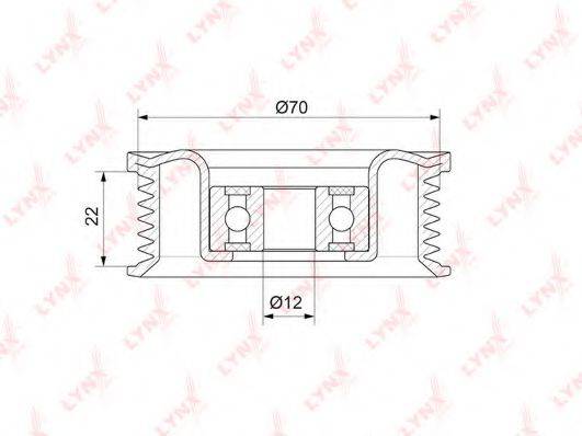 LYNXAUTO PB7134 Паразитный / ведущий ролик, поликлиновой ремень