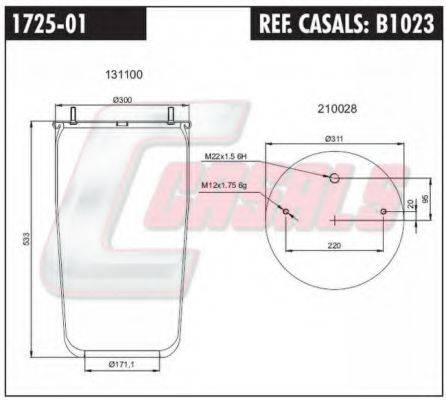 CASALS B1023 Кожух пневматической рессоры