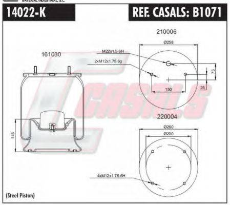 CASALS B1071 Кожух пневматической рессоры