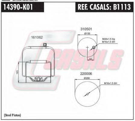 CASALS B1113 Кожух пневматической рессоры