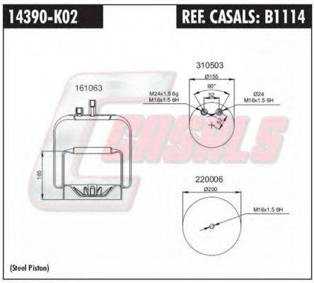 CASALS B1114 Кожух пневматической рессоры