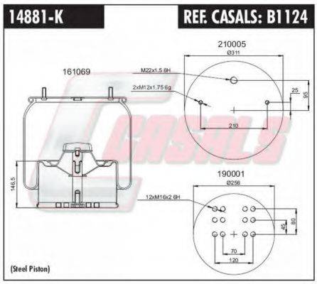 CASALS B1124 Кожух пневматической рессоры