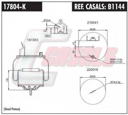 CASALS B1144 Кожух пневматической рессоры