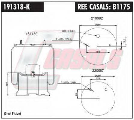 CASALS B1175 Кожух пневматической рессоры