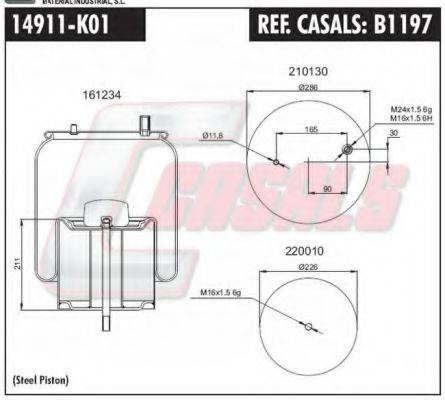 CASALS B1197 Кожух пневматической рессоры