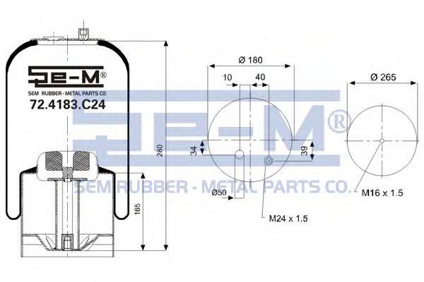 SEM LASTIK 724183C24 Кожух пневматической рессоры