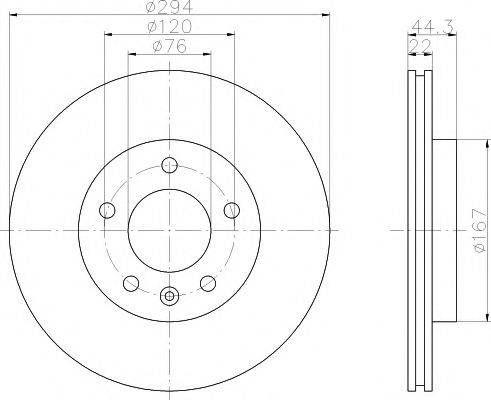 HELLA PAGID 8DD355109691 Тормозной диск