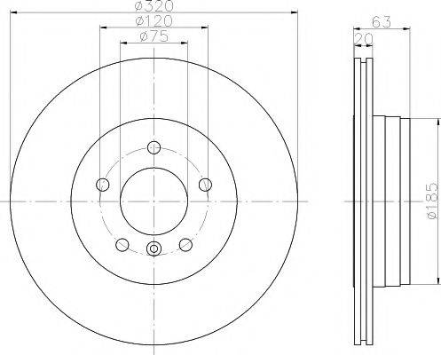 HELLA PAGID 8DD355109931 Тормозной диск