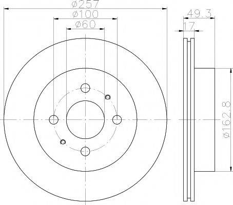 HELLA PAGID 8DD355110971 Тормозной диск