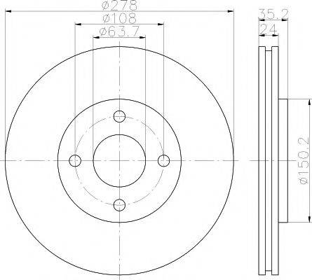 HELLA PAGID 8DD355110981 Тормозной диск