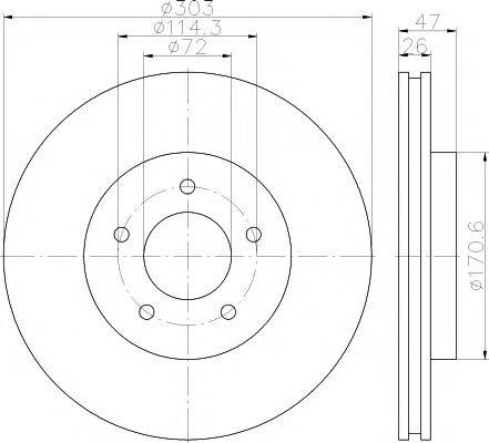 HELLA PAGID 8DD355116261 Тормозной диск