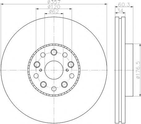 HELLA PAGID 8DD355116911 Тормозной диск