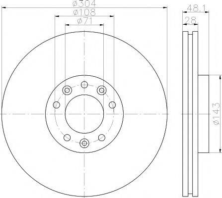 HELLA PAGID 8DD355117331 Тормозной диск