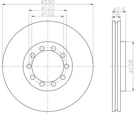 HELLA PAGID 8DD355117601 Тормозной диск