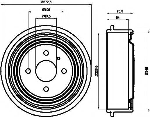 HELLA PAGID 8DT355300131 Тормозной барабан