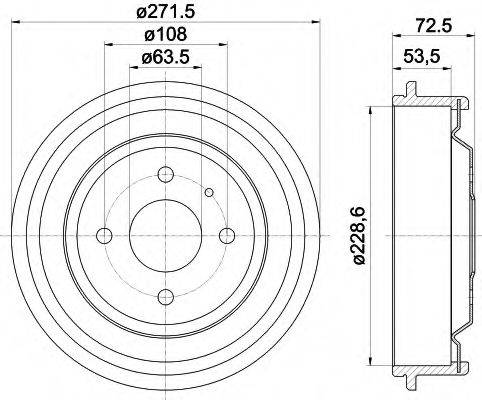 HELLA PAGID 8DT355300141 Тормозной барабан