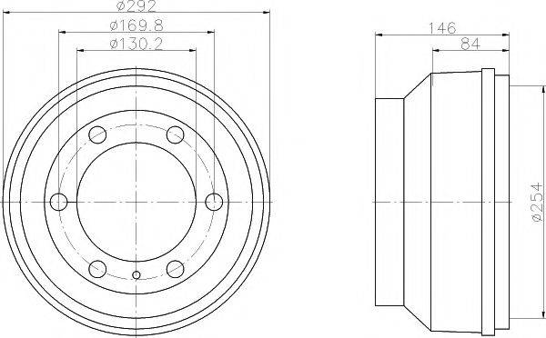 HELLA PAGID 8DT355300221 Тормозной барабан