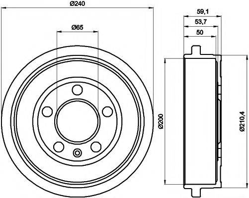 HELLA PAGID 8DT355300371 Тормозной барабан