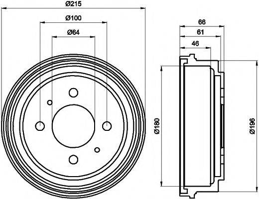 HELLA PAGID 8DT355300531 Тормозной барабан