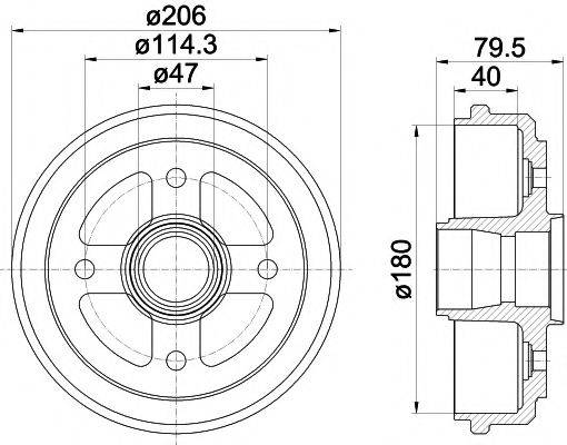 HELLA PAGID 8DT355300561 Тормозной барабан