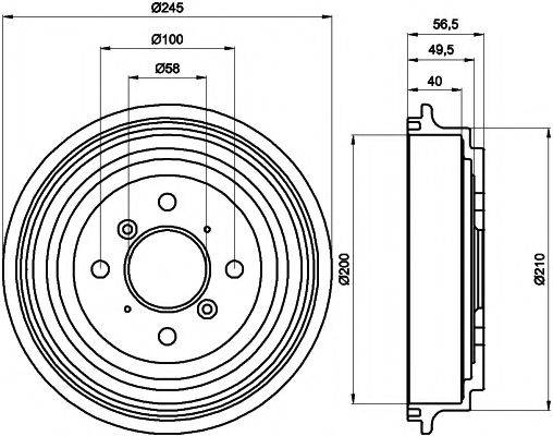 HELLA PAGID 8DT355300571 Тормозной барабан