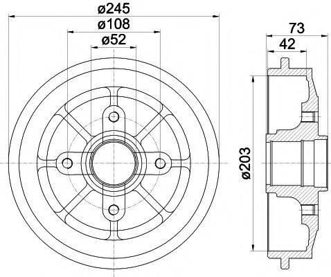 HELLA PAGID 8DT355300591 Тормозной барабан