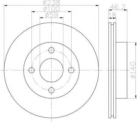 HELLA PAGID 8DD355112431 Тормозной диск