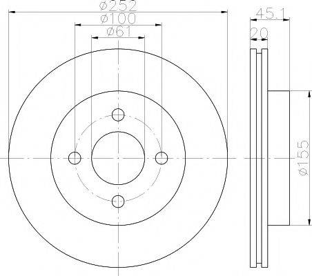 HELLA PAGID 8DD355112961 Тормозной диск