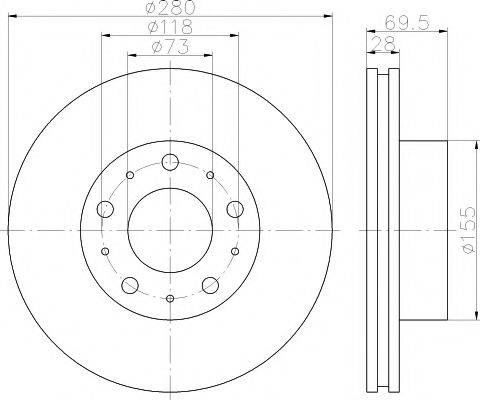 HELLA PAGID 8DD355113691 Тормозной диск