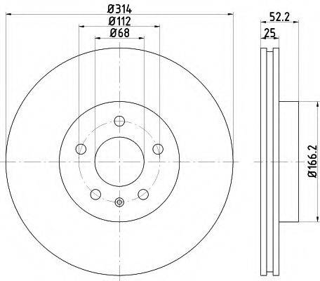 HELLA PAGID 8DD355113881 Тормозной диск