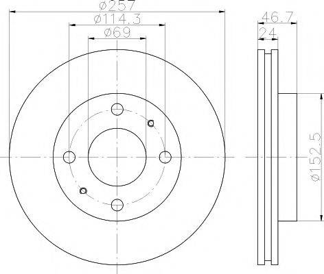 HELLA PAGID 8DD355115151 Тормозной диск