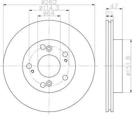 HELLA PAGID 8DD355115341 Тормозной диск