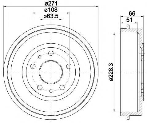 HELLA PAGID 8DT355300661 Тормозной барабан