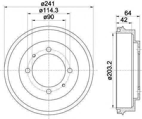 HELLA PAGID 8DT355300841 Тормозной барабан