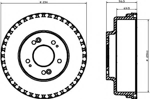 HELLA PAGID 8DT355300931 Тормозной барабан