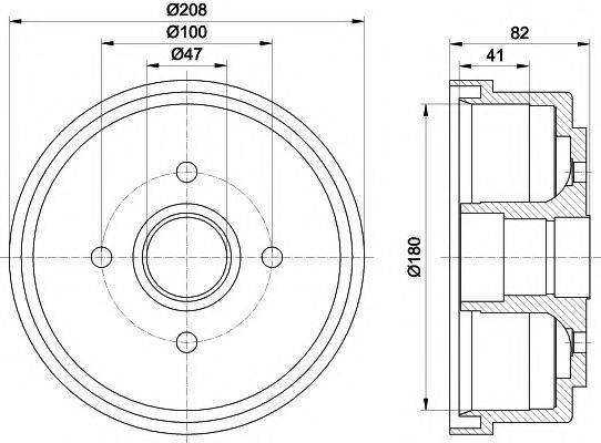 HELLA PAGID 8DT355300981 Тормозной барабан