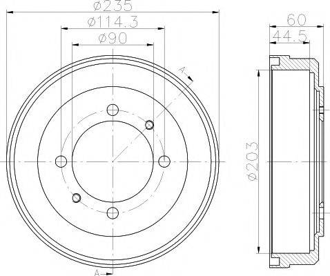 HELLA PAGID 8DT355301061 Тормозной барабан