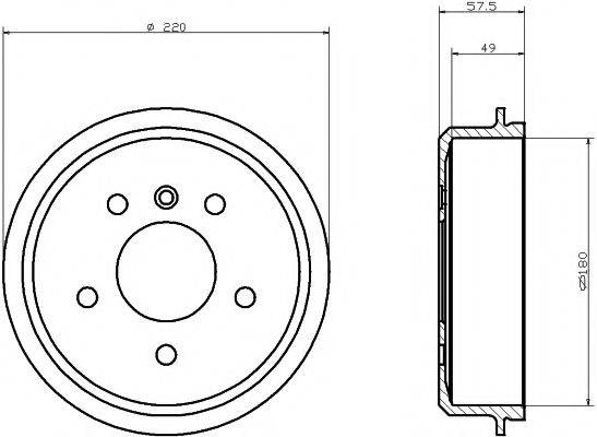 HELLA PAGID 8DT355301451 Тормозной барабан