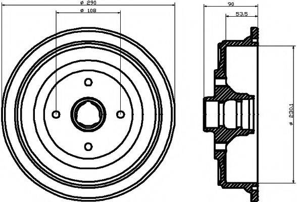 HELLA PAGID 8DT355301521 Тормозной барабан