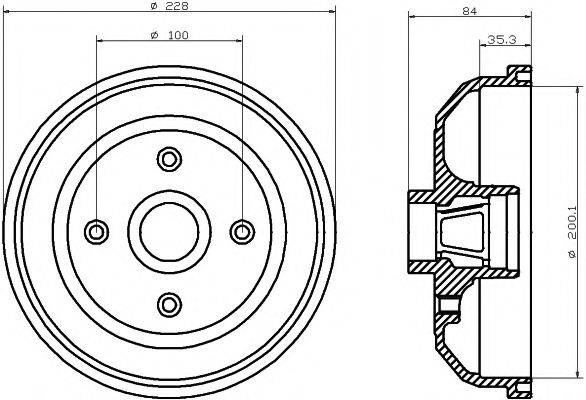 HELLA PAGID 8DT355301551 Тормозной барабан