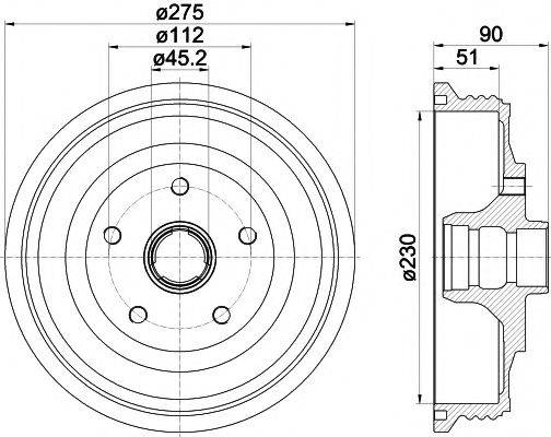 HELLA PAGID 8DT355301621 Тормозной барабан