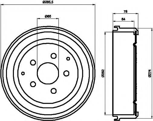 HELLA PAGID 8DT355301641 Тормозной барабан