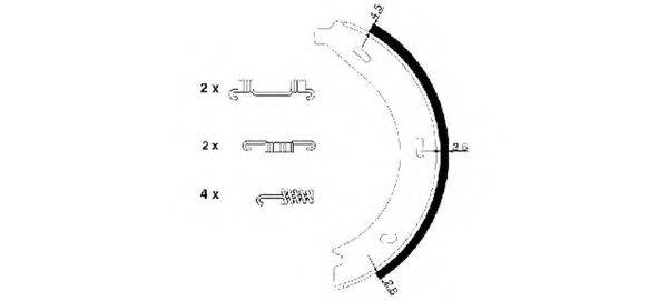 HELLA PAGID 8DA355050401 Комплект тормозных колодок, стояночная тормозная система