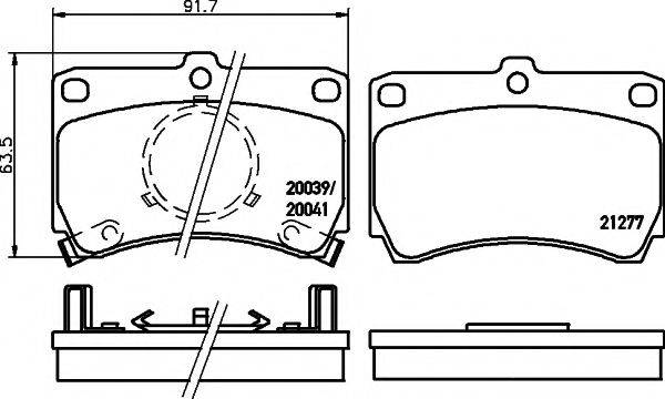 HELLA PAGID 8DB355005631 Комплект тормозных колодок, дисковый тормоз