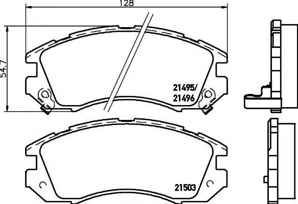 HELLA PAGID 8DB355006461 Комплект тормозных колодок, дисковый тормоз