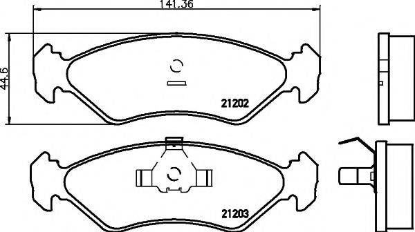 HELLA PAGID 8DB355007391 Комплект тормозных колодок, дисковый тормоз